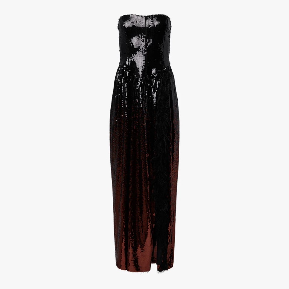 NWT WeWoreWhat Corset Feathered Gown - Picture 4 of 7